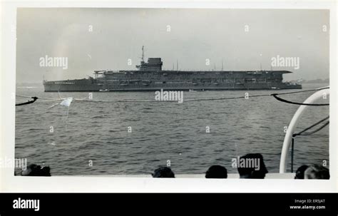 HMS Furious, . After conversion to aircraft carrier 1940s Stock Photo ...