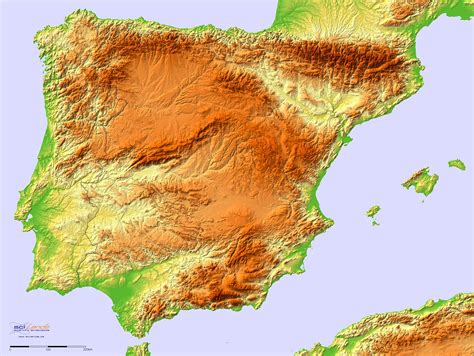 Topographic hillshade map of the Iberian Peninsula [2499×1878] : r/MapPorn