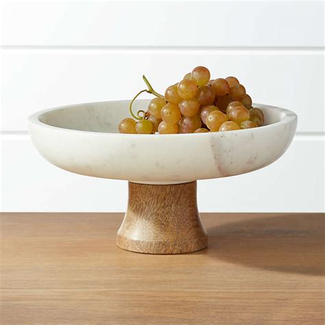 Wood and Marble Footed Fruit Bowl + Reviews | Crate & Barrel Canada