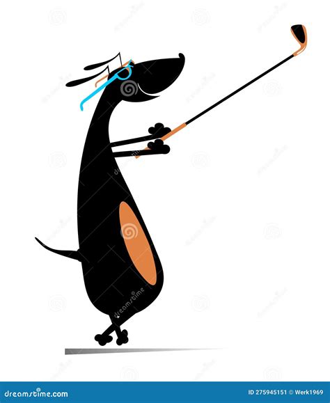 Dog playing golf stock vector. Illustration of wing - 275945151