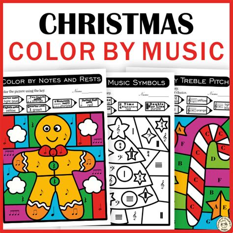 Christmas Music Coloring Sheets | Music Theory Color by Code | Made By ...