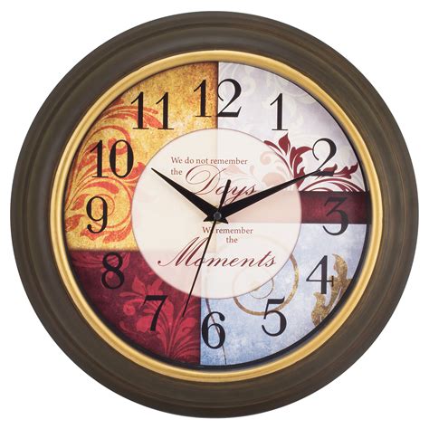 Equity by La Crosse 84601 11.25 Inch Brown Wall Clock with Inspirational Quote - Walmart.com