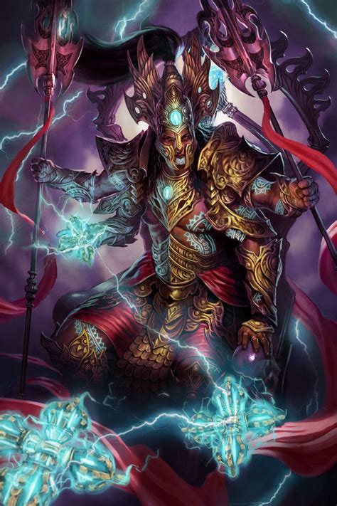 Indra-God of Thunder Lv3 by DiegoGisbertLlorens on deviantART | Deities, Hindu deities, Indian gods