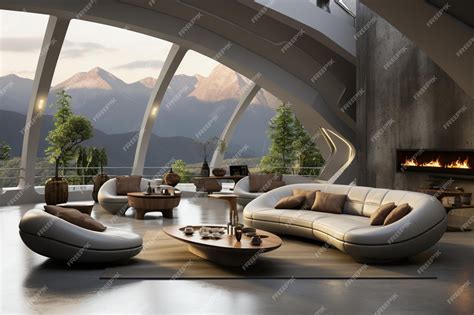 Premium AI Image | Futuristic living room with a minimalist concept and monochromatic colors