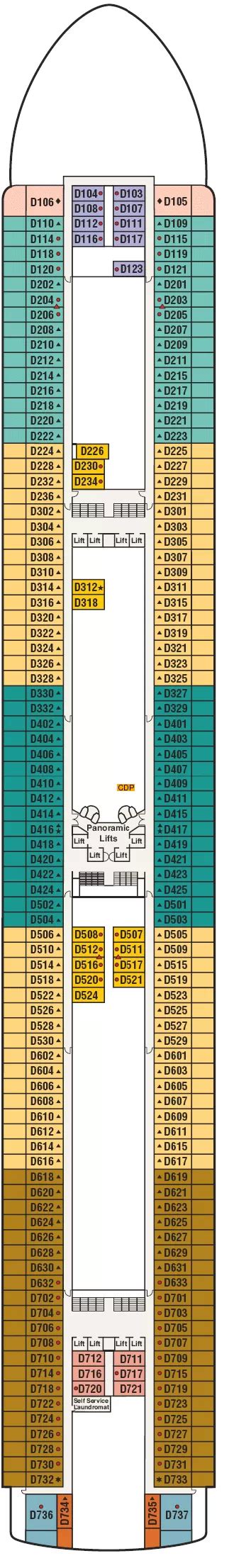 Caribbean Princess Dolphin deck 9 plan | Cruisedeckplans.com