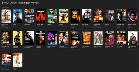 Denzel Washington Movies $4.99 sale : r/iTunesMovieDeals