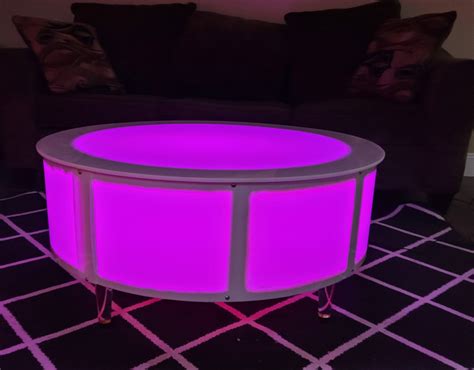 37 Inch Round lluminated LED Coffee Table
