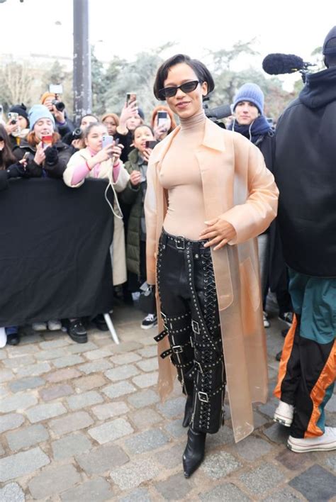 TAYLOR RUSSELL Arrives at Loewe Menswear Fall-winter 2023-2024 Show in ...