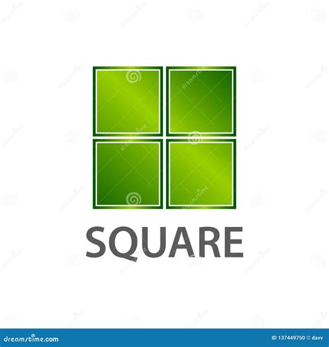 Shiny Green Square Logo Concept Design. Symbol Graphic Template Element Stock Vector ...