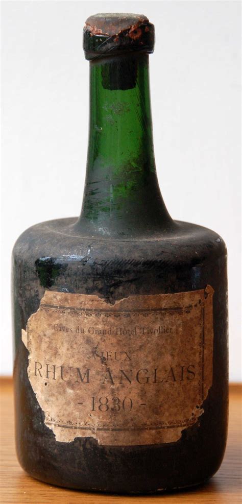 an antique bottle of rum, 1830. - Fermented drinks made from sugar cane ...