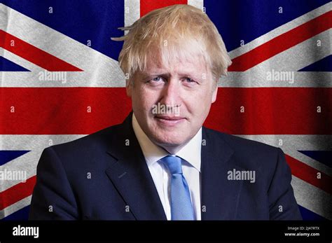 Boris Johnson and United Kingdom flag (UK Stock Photo - Alamy