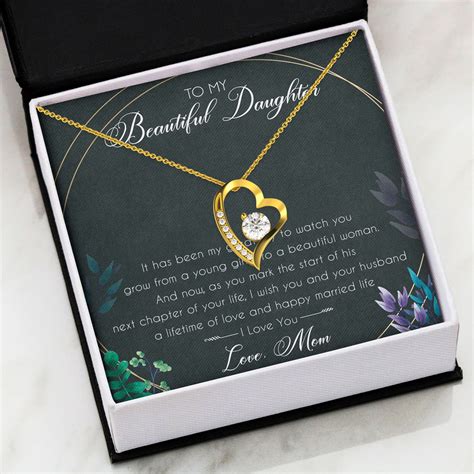 Daughter Gift Necklace – To My Beautiful Daughter Necklace With Box Message Card – Personalized ...