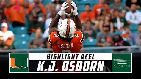 Miami WR K.J. Osborn Highlight Reel - 2019 Season | Stadium - YouTube