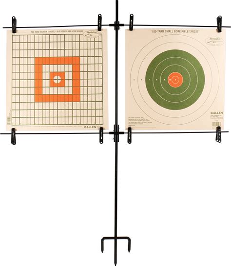 Allen Company Shooting Paper Target Deluxe Steel Stand, Holds 2-Targets up to 14"W, Black ...