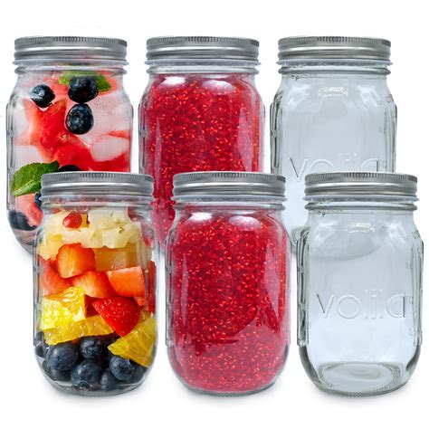 Buy Mason Jars With Lids, Glass Preserving Jars for Jams, Overnight ...