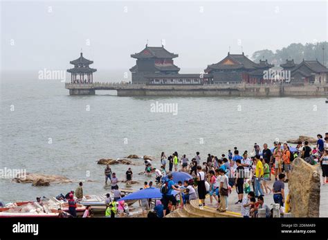 Qinhuangdao / China - July 23, 2016: Laolongtou Great Wall (Old Dragon ...