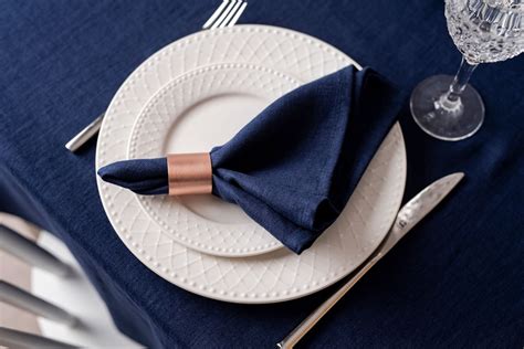 Navy Blue Linen Napkins. Softened Linen Napkin Set. Wedding Napkins. Dinner Napkins. Cloth ...