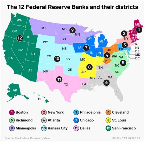 Federal Reserve Bank Map