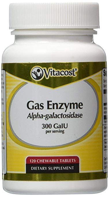 Vitacost Gas Enzyme Alpha-galactosidase -- 300 GalU per serving - 120 Chewable Tablets ...