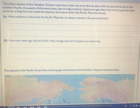 Solved The oldest volcano of the Hawaiian-Emperor seamount | Chegg.com