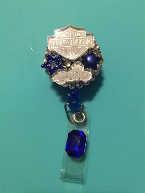 Blue Harley Davidson Badge ID Holder | Id holder, Unique jewelry, Bling