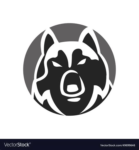 Siberian husky logo template isolated brand Vector Image