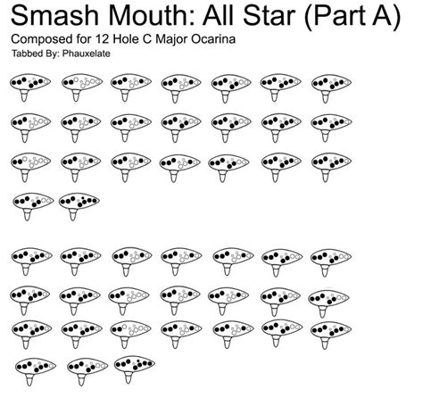 I Converted Smash Mouth: All Star to an Ocarina Tab Music Sheet ...