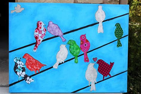 mokru: Birds on a Wire Painting