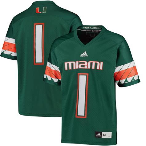 adidas #1 Miami Hurricanes Green Premier Football Jersey