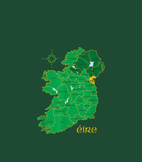 Louth Ireland County Map Eire Irish Travel Celtic Digital Art by Sylvik CJay - Fine Art America