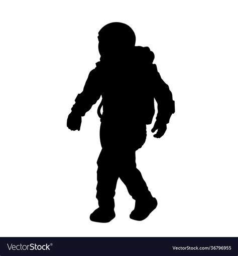 Black silhouette astronaut isolated spaceman Vector Image