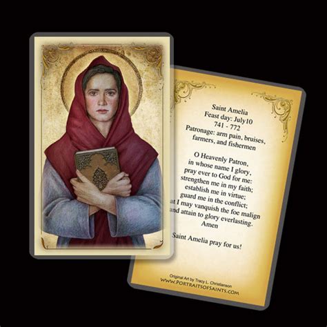 St. Amelia Holy Card - Portraits of Saints