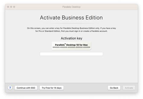 KB Parallels: Activation of Parallels Desktop for Mac Business Edition