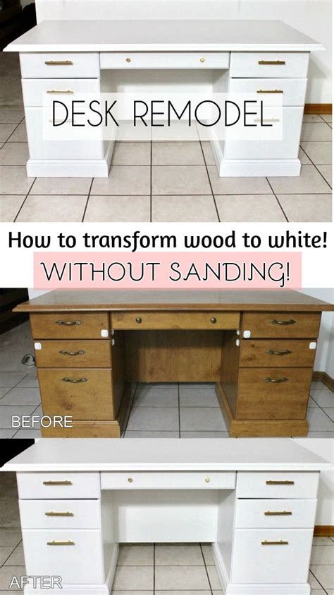 How to Transform a Wooden Desk | White desk diy, White wood desk, Desk ...