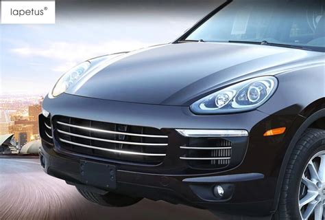 Lapetus Accessories For Porsche Cayenne 2015 2016 Front Head Center Grille Grill Lid Decoration ...