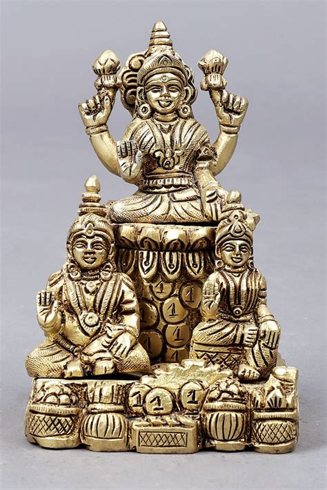 6" Kubera and Lakshmi Brass Statue | Kubera and Lakshmi Brass Statue | Kubera and Lakshmi Statue ...