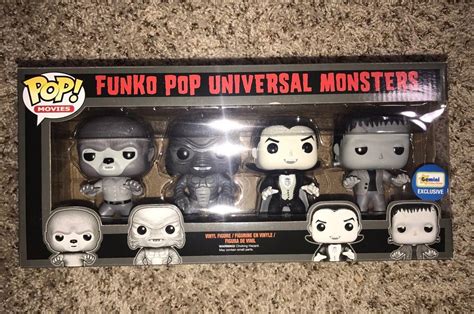 Funko Pop Universal Monsters 4 Pack Black & White Gemini Exclusive RARE | #1889071904