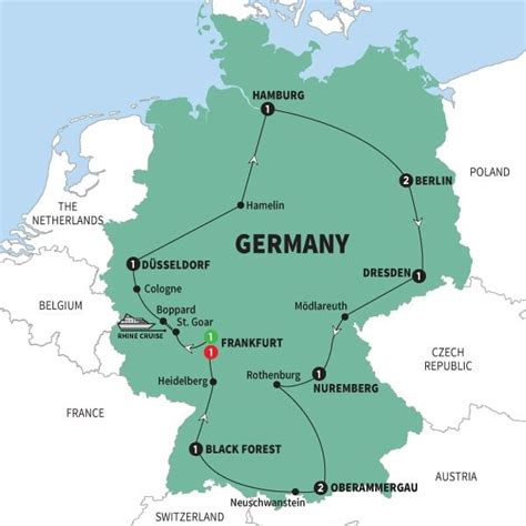 Map Of Best of Germany with Oberammergau Best of Germany with ...