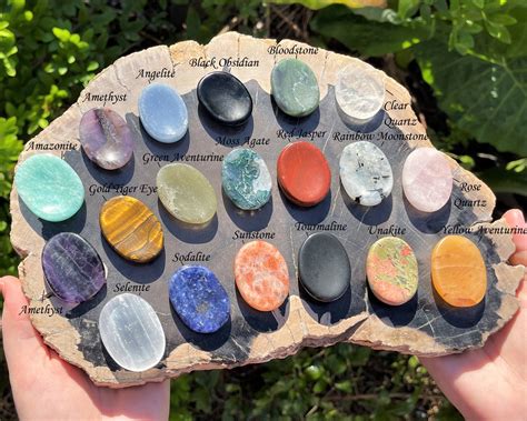 Natural Crystal Worry Stones - HUGE Assortment, Choose Your Gemstone! (Smooth Polished Worry ...