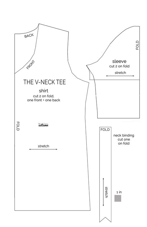 How to make a v-neck t-shirt {sewing pattern and tutorial} - It's Always Autumn | Shirt sewing ...