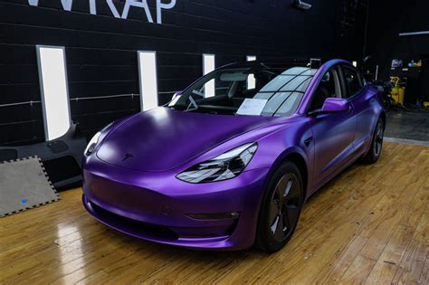 Purple Tesla Model 3 - Satin Purple Vinyl Car Wrap