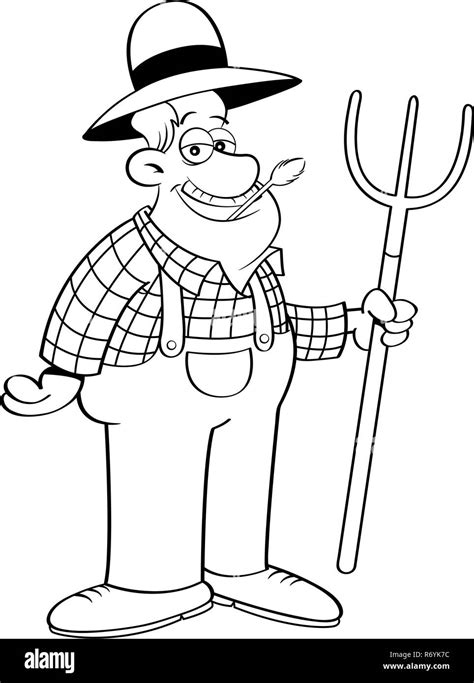 Cartoon farmer Black and White Stock Photos & Images - Alamy