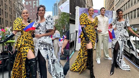 Megan Young and Venus Raj in Modern Ternos at a New York City ...