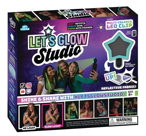 Sky Castle Toys Let's Glow Studio Crafting Kit, LED Selfie Star Clip ...