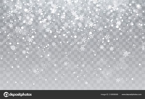 Christmas snow. Falling snowflakes on transparent background. Snowfall ...