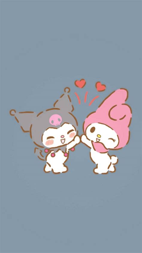 Download Friendly Kuromi And My Melody Wallpaper | Wallpapers.com