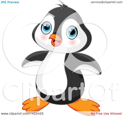 Clipart of a Cute Adorable Baby Penguin - Royalty Free Vector ...