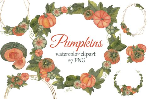 Watercolor Pumpkins Clipart. Fall Graphic by s.yanyeva · Creative Fabrica