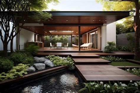 Premium AI Image | Luxury house with garden