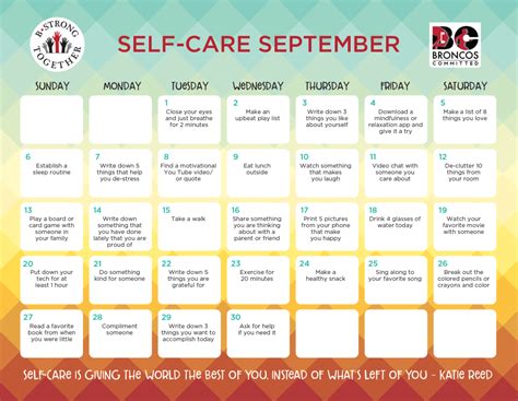 Self-Care September Calendars